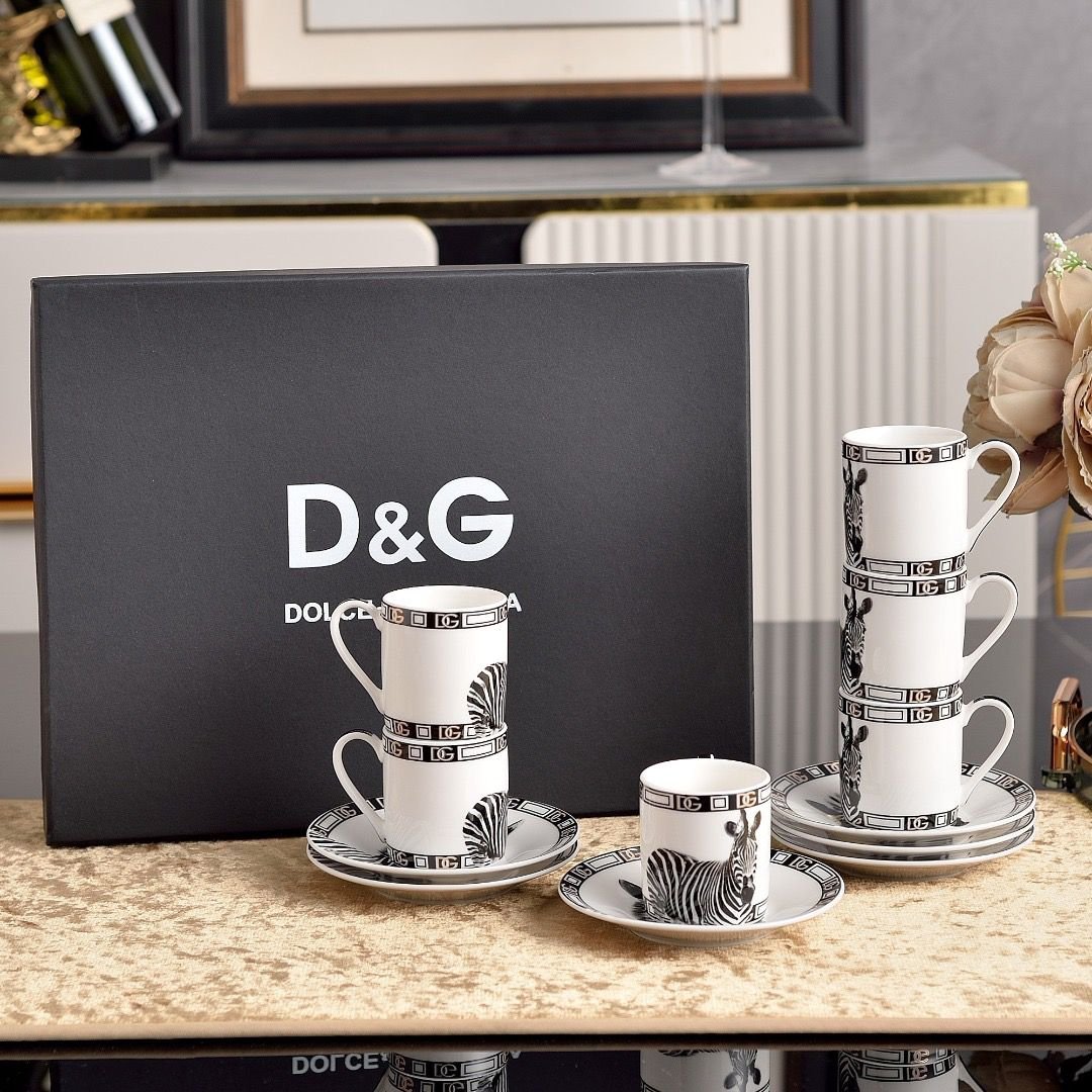 Dolce & Gabbana Zebra Turkish or Espresso set of six cups - Dolce and Gabbana Turkish Coffee Cups | Aleppo Gift UAE